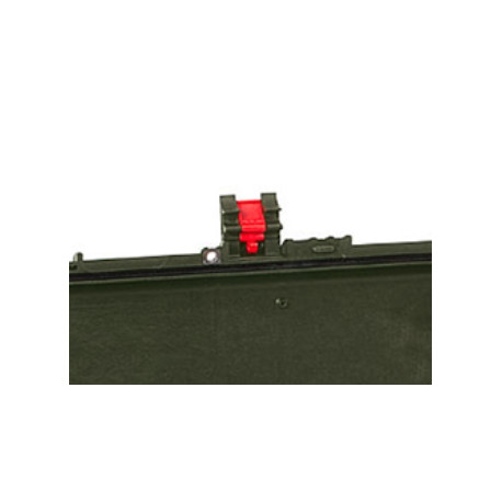 KIN.1114 EXPLORER CASES Serratura verde militare con pulsante di sicurezza rosso per 15416