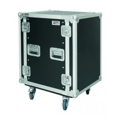 CR216BLKMW PROEL Flight case professionale 16U a rack 19', profondità utile corpo 45cm.