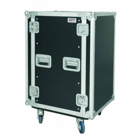 CR218BLKMW PROEL Flight case professionale 18U a rack 19', profondità utile corpo 45cm.