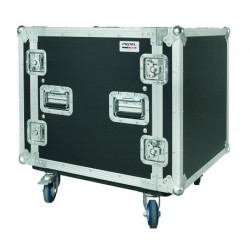 CR410BLKMW PROEL Flight case professionale 10U a rack 19' con telaio interno ammortizzato, profondità utile corpo 50cm.