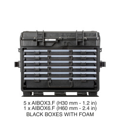 5140X.B.5CM EXPLORER CASES NERA CON 5 AIBOX3.F E 1 AIBOX6.F CON SPUGNA