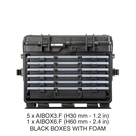 5140X.B.5CM EXPLORER CASES NERA CON 5 AIBOX3.F E 1 AIBOX6.F CON SPUGNA