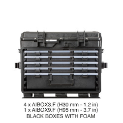 5140X.B.4CS EXPLORER CASES NERA CON 4 AIBOX3.F E 1 AIBOX9.F CON SPUGNA