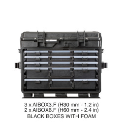 5140X.B.3C2M EXPLORER CASES NERA CON 3 AIBOX3.F E 2 AIBOX6.F CON SPUGNA