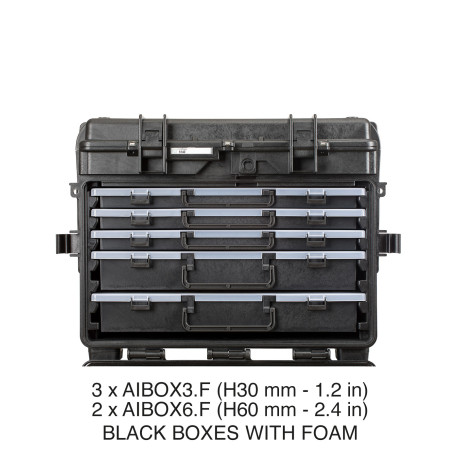 5140X.B.3C2M EXPLORER CASES NERA CON 3 AIBOX3.F E 2 AIBOX6.F CON SPUGNA