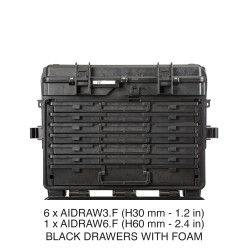 5140.B.6CM EXPLORER CASES NERA CON 6 AIDRAW3.F E 1 AIDRAW6.F CON SPUGNA