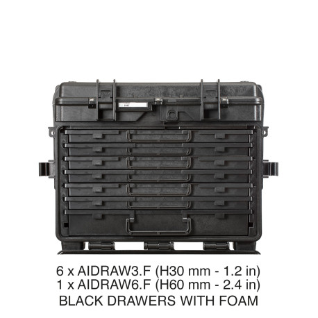 5140.B.6CM EXPLORER CASES NERA CON 6 AIDRAW3.F E 1 AIDRAW6.F CON SPUGNA