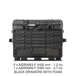 5140.B.5CS EXPLORER CASES NERA CON 5 AIDRAW3.F E 1 AIDRAW9.F CON SPUGNA