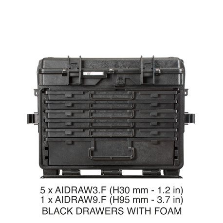 5140.B.5CS EXPLORER CASES NERA CON 5 AIDRAW3.F E 1 AIDRAW9.F CON SPUGNA