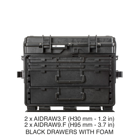 5140.B.2C2S EXPLORER CASES NERA CON 2 AIDRAW3.F E 2 AIDRAW9.F CON SPUGNA