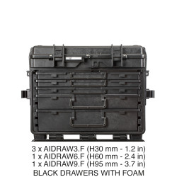 5140.B.3CMS EXPLORER CASES NERA CON 3 AIDRAW3.F E 1 AIDRAW6.F E 1 AIDRAW9.F CON SPUGNA