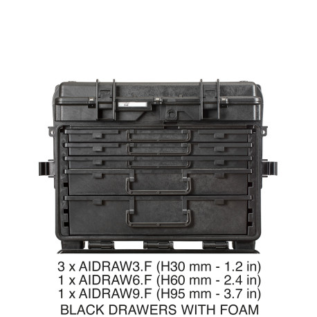 5140.B.3CMS EXPLORER CASES NERA CON 3 AIDRAW3.F E 1 AIDRAW6.F E 1 AIDRAW9.F CON SPUGNA